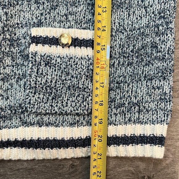 Lilly Pulitzer Beckington Cardigan Abaco Blue Marl Size Large Sweater Tweed - Picture 7 of 10